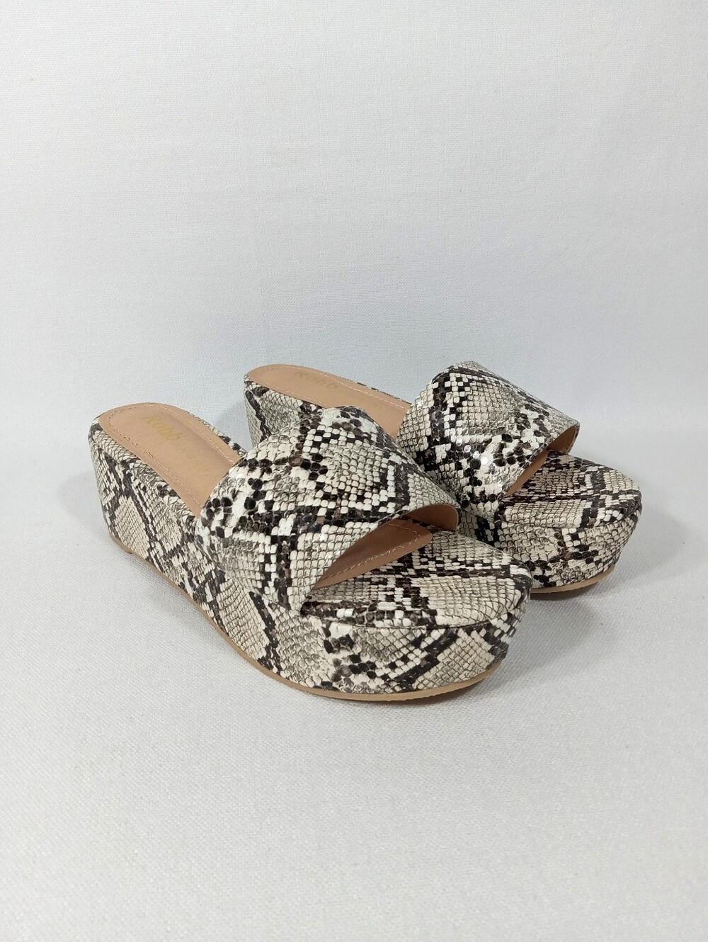 ROHB by Joyce Azria Snakeskin Design Platform Slide Sandal Women's Size 9